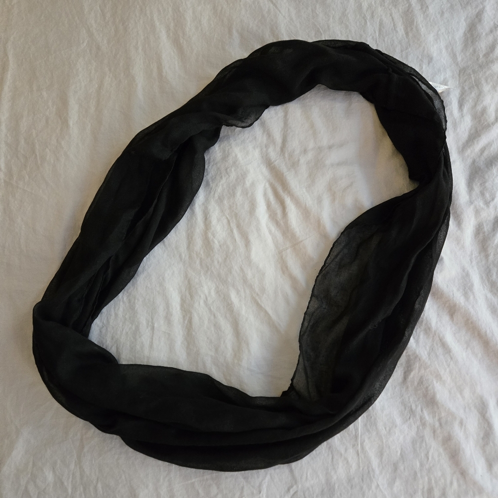 Sheer Black Infinity Circle Loop Scarf - free with bundle! - Picture 4 of 4